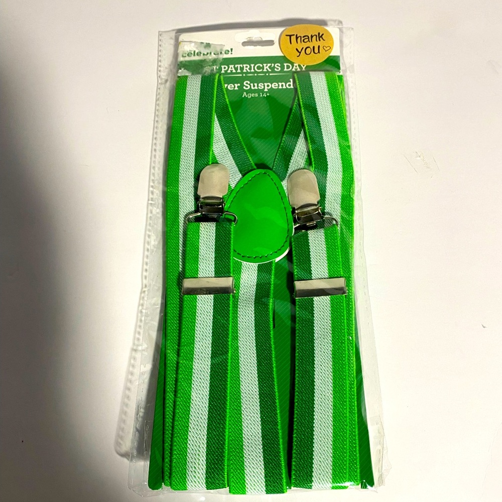 ❤️ St Patrick’s Day Suspenders.,Adult Size.